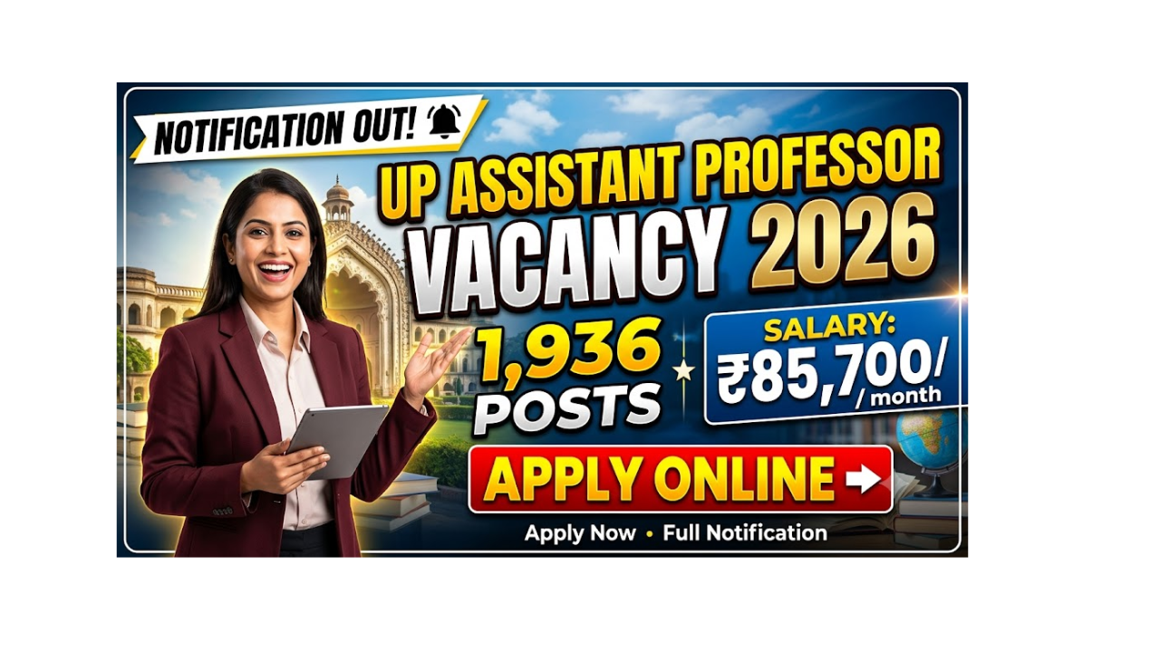 UP Assistant Professor Vacancy 2026 (1,936) Posts Apply Online